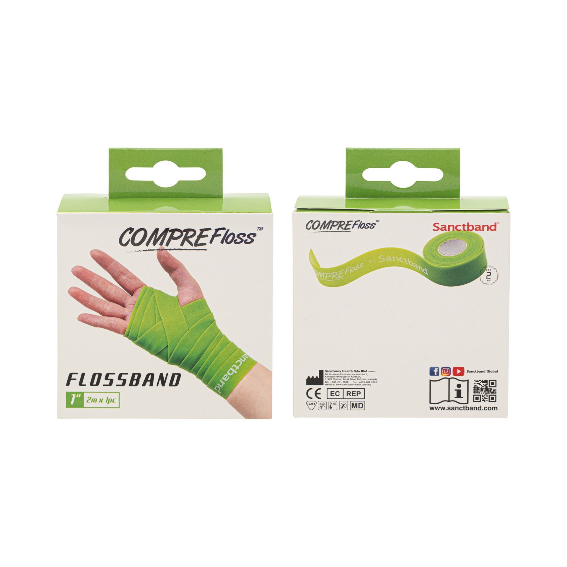 Flossband by Sanctband - 2,5cm - Level 1, in Limette, leicht